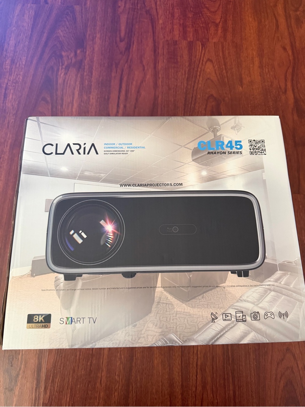 Aria Projector Box with White and Black Accents